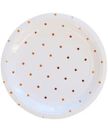 Rose Gold Spots 18cm Paper Plates Pack of 10