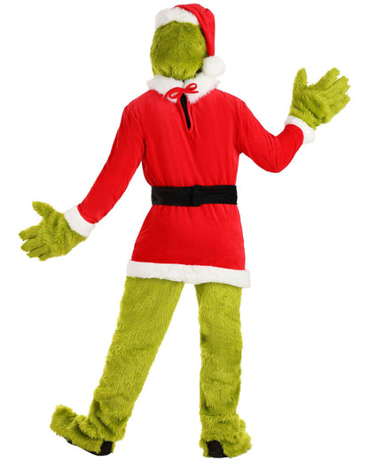 Dr Seuss The Grinch Santa Open Face Adult Christmas Costume