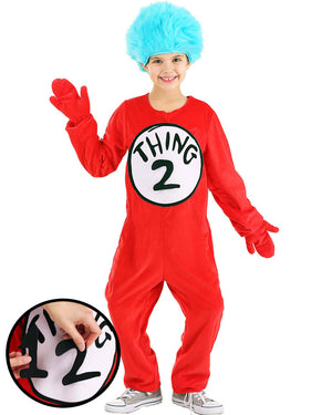 Dr Seuss Thing 1 or 2 Deluxe Kids Costume