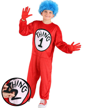 Dr Seuss Thing 1 and 2 Deluxe Kids Costume