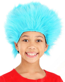 Dr Seuss Thing 1 and 2 Deluxe Plush Blue Kids Wig