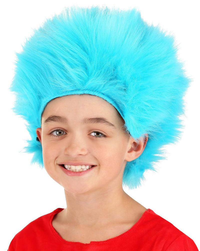 Dr Seuss Thing 1 and 2 Deluxe Plush Blue Kids Wig