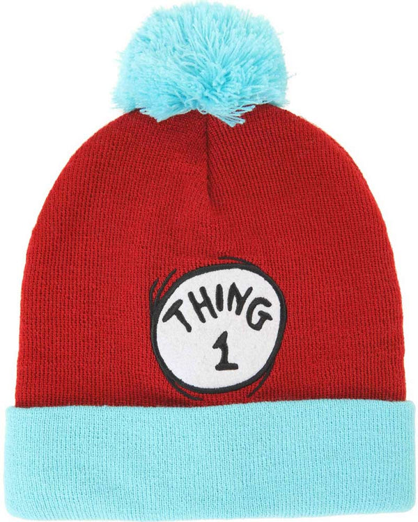 Dr Seuss Thing 1 Pom Beanie