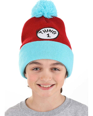 Dr Seuss Thing 1 Pom Beanie
