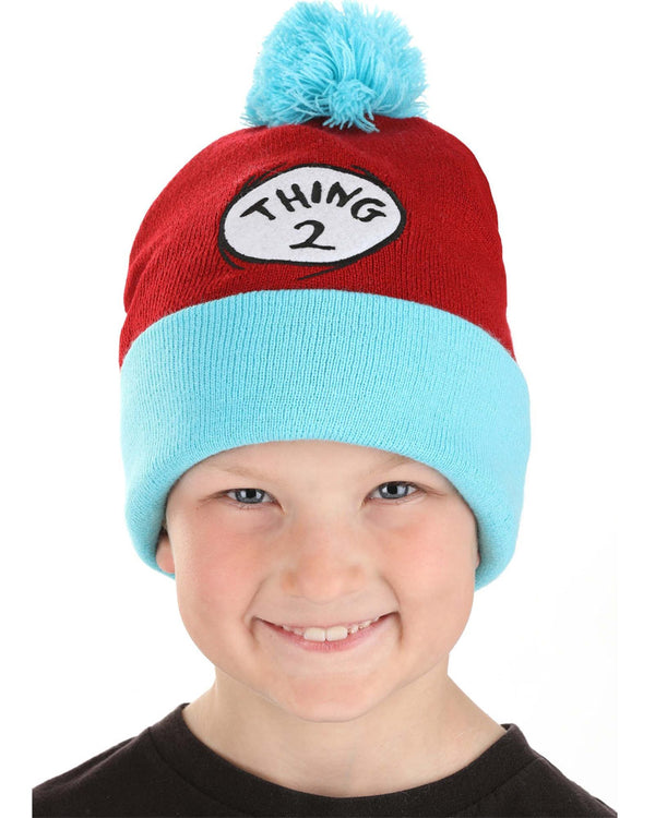 Dr Seuss Thing 2 Pom Beanie