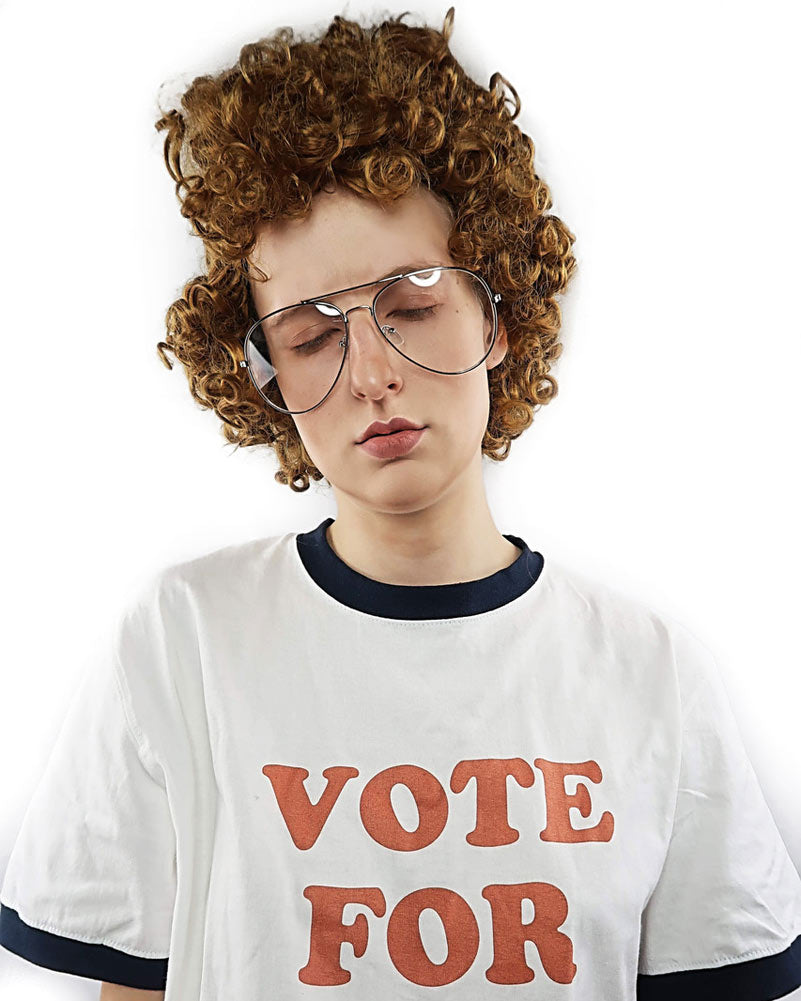 Dynamite Brown Afro with Glasses Set