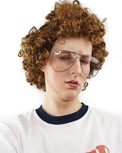 Dynamite Brown Afro with Glasses Set