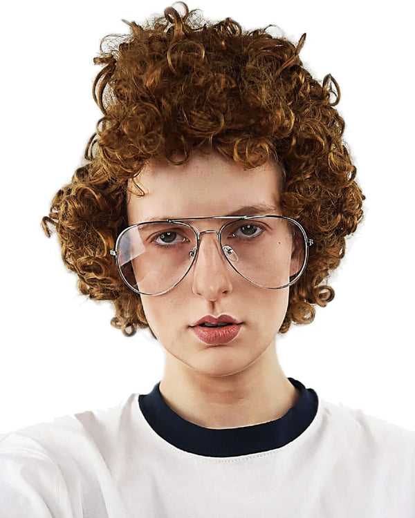 Dynamite Brown Afro with Glasses Set