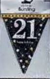 Sparkling Celebration 21 Prismatic Pennant Banner - Plastic