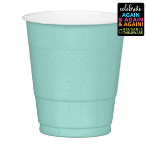 Premium Plastic Cups 355ml 20 Pack - Robins Egg Blue Pack of 20