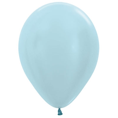 Sempertex 30cm Satin Pearl Blue Latex Balloons 440, 25PK Pack of 25