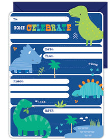 Dino Party Invitation and Envelope Pack of 16