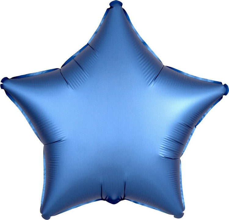 Azure Blue Satin 45cm Star Balloon