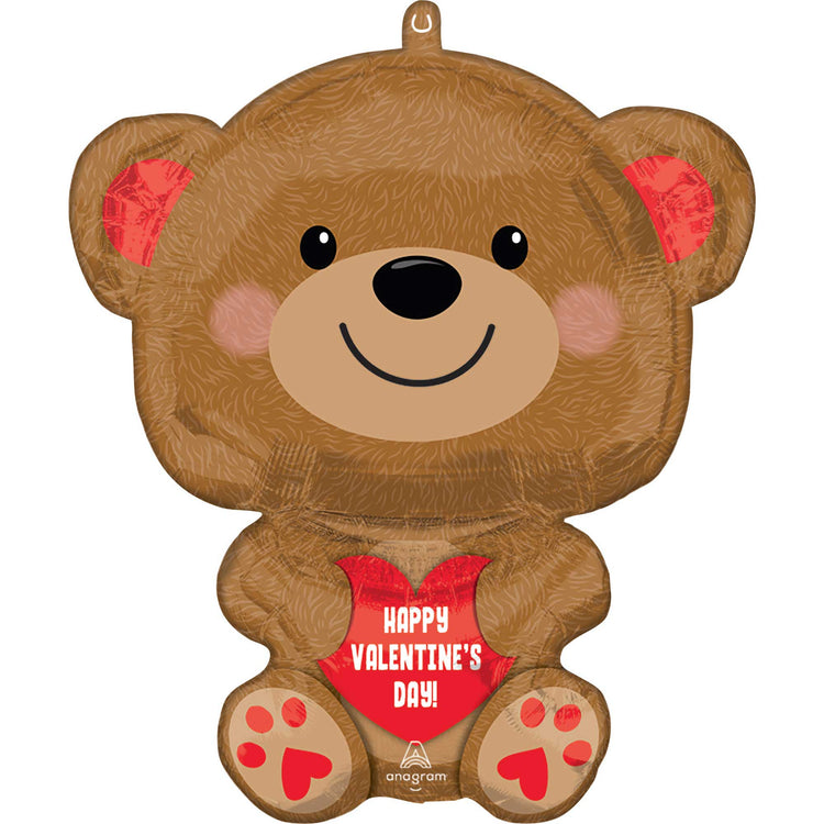 Happy Valentines Day Cuddly Bear 50cm Foil Balloon