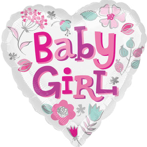 45cm Standard HX Baby Girl Heart Balloon