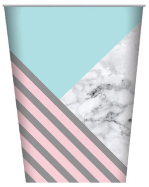 Marble Party 266ml Paper Cups Pack of 8