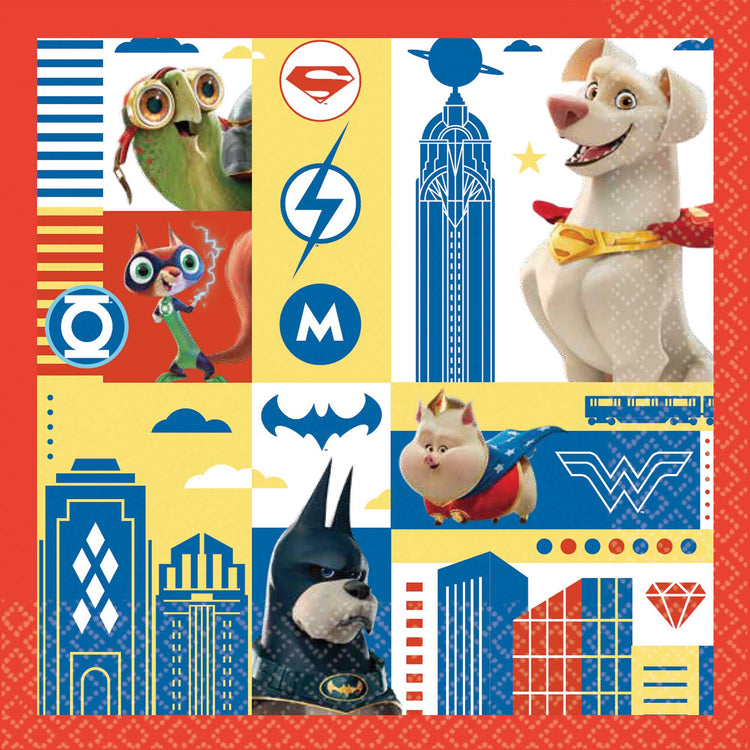 DC Super Hero Pets Lunch Napkins Pack of 16