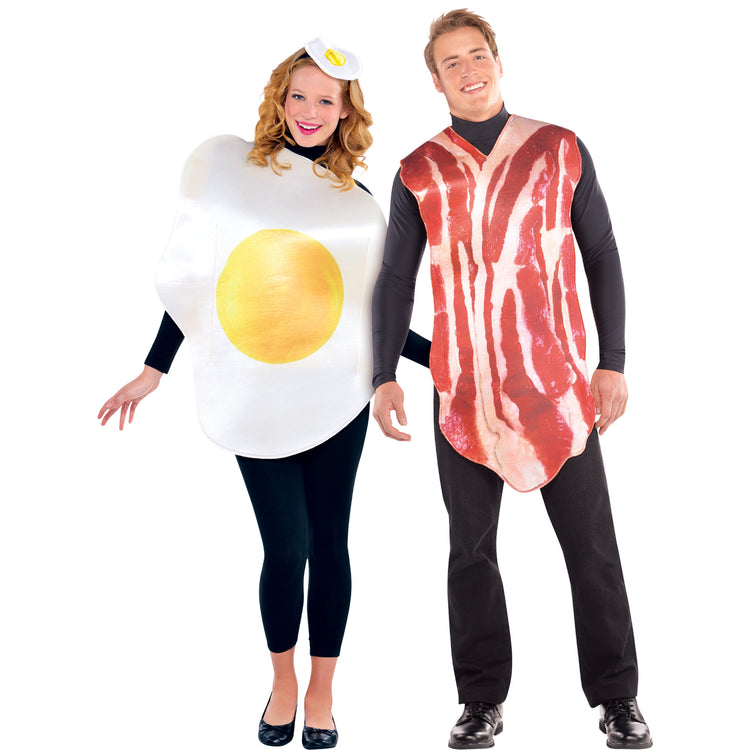 Breakfast Buddies Egg and Bacon Adult Costume Couples Costume Standard Sizes