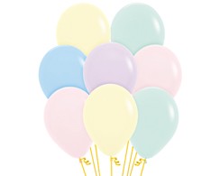 Sempertex 30cm Pastel Matte Assorted Latex Balloons, 100PK Pack of 100