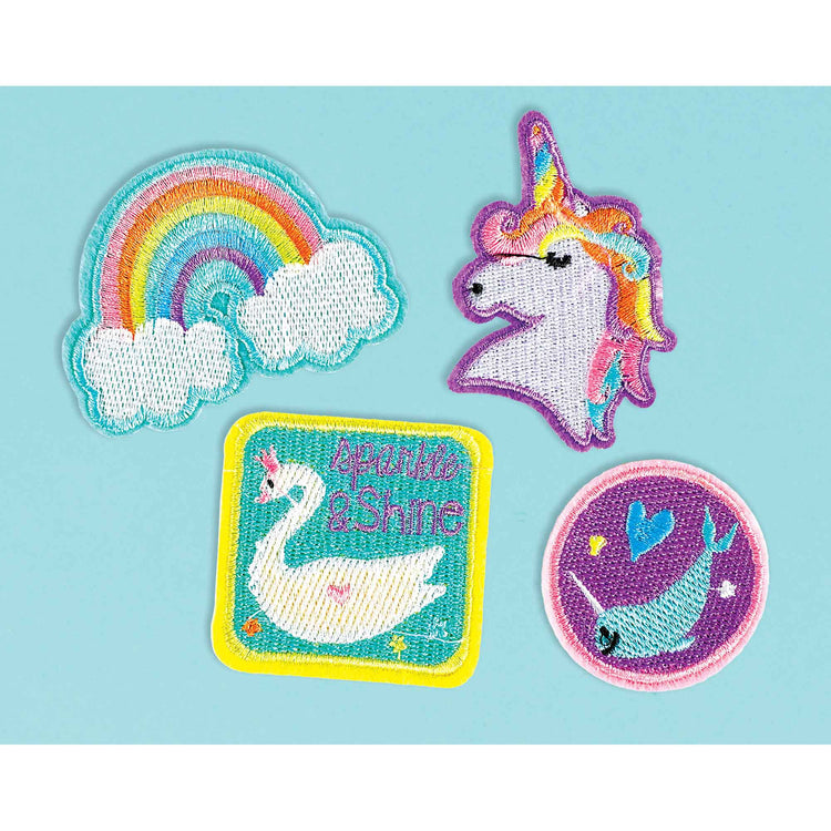 Magical Rainbow Birthday Embroidered Iron-On Patches Pack of 4