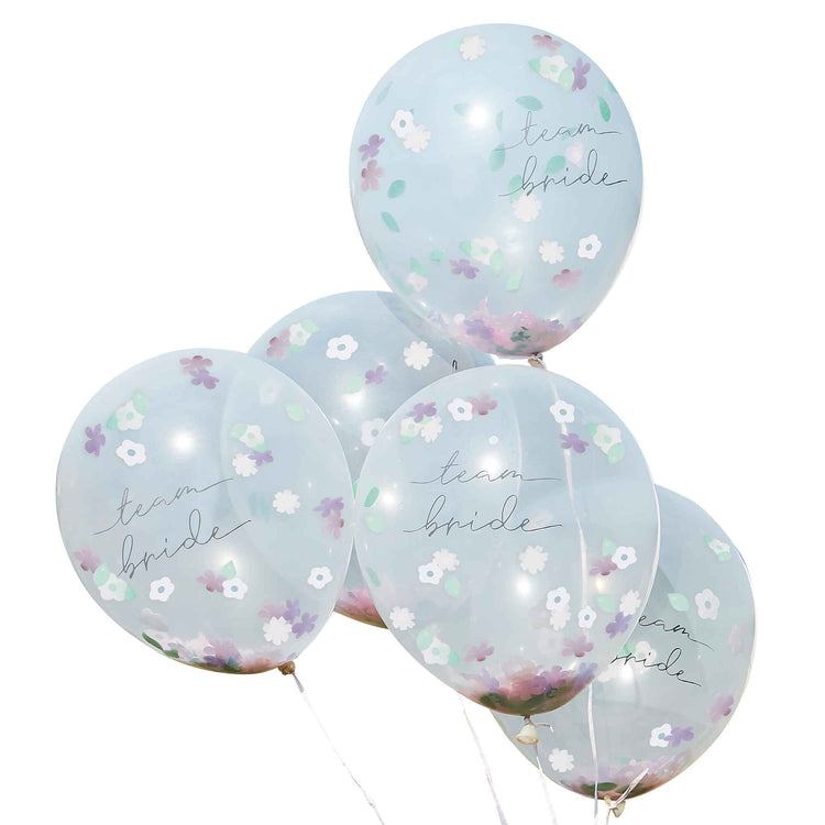 Boho Bride Balloons Flower Confetti Filled 30cm Team Bride Pack of 5