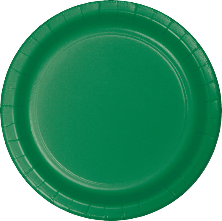 Christmas Emerald Green Round Paper Plate 22cm Pack of 24