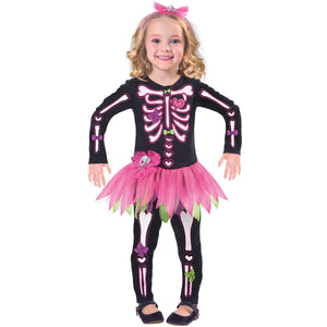 Fancy Bones Skeleton Girls Costume 4-6 Years