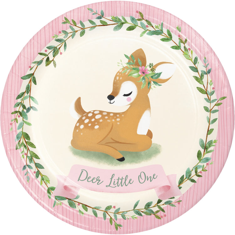Deer Little One Dinner Plates Paper 22cm Pack of 8