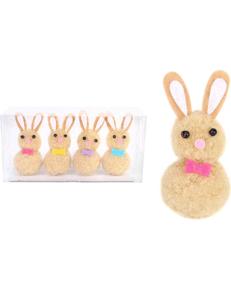 Easter Bunny With Bow 6cm Pack of 4