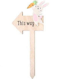 Easter Wooden This Way Yard Stake Left