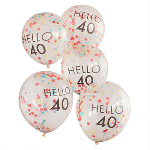 Mix It Up Hello 40 30cm Balloons Brights Pack of 5