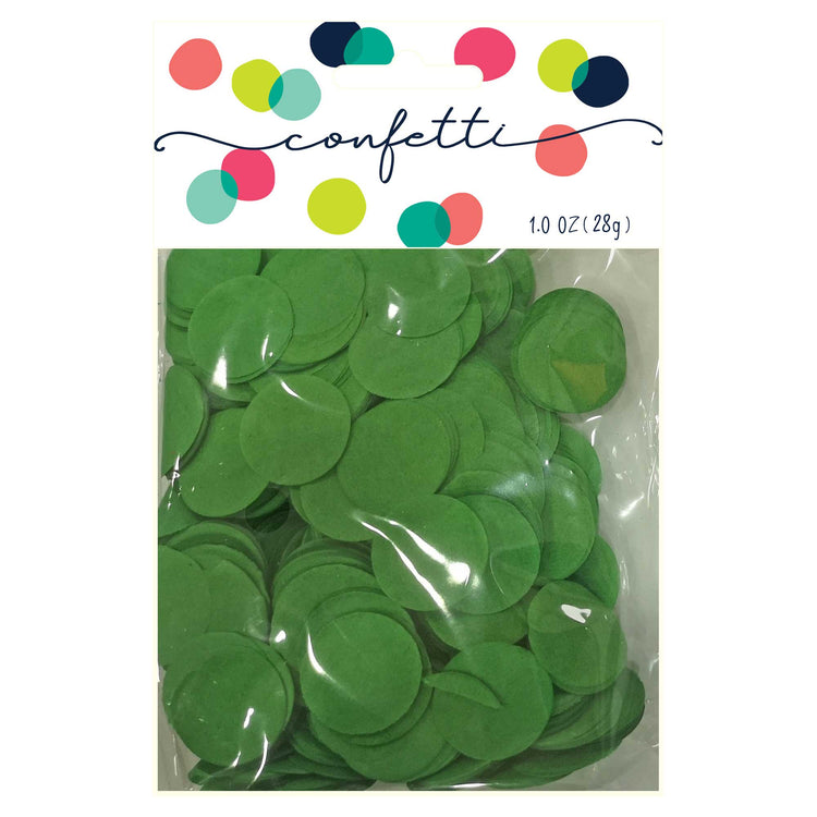 Christmas Confetti Circles Dark Green 2cm Tissue Paper 28g