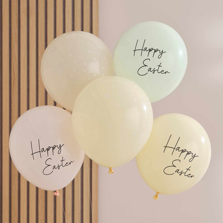 Hey Bunny Pastel Happy Easter Balloons Pack of 5