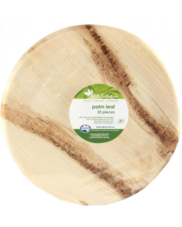 Eco Palm Leaf 25cm Round Plates Pack of 25