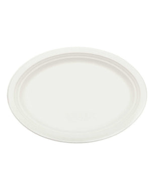 Eco Sugar Cane White Oval Platters Pack of 24