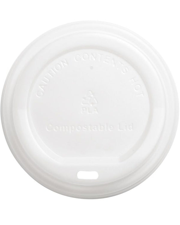Eco White Coffee Cup Lids Pack of 50