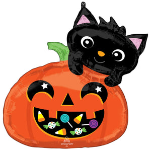 SuperShape XL Cat and Candy Pumpkin Balloon