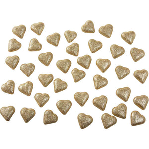 Heart Table Scatters Gold Glittered Foam Sprinkles Pack of 40