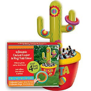 Mexican Fiesta Fun Inflatable Cactus Cooler and Game