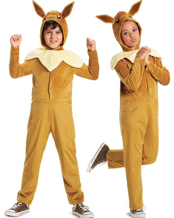 Pokemon Eevee Hooded Classic Jumpsuit Kids Costume