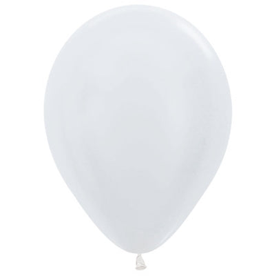 Sempertex 30cm Satin White Latex Balloons 405 100PK Pack of 100