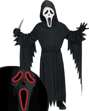 Electroluminescence Scream Ghost Face Boys Costume