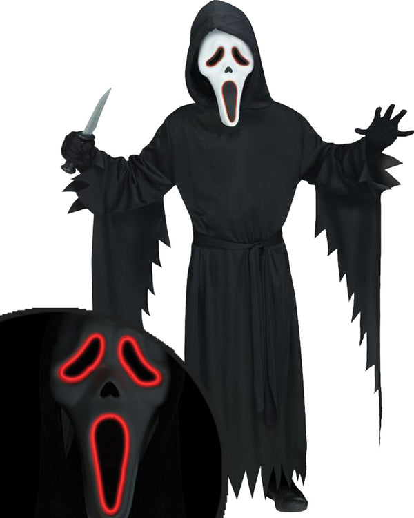 Electroluminescence Scream Ghost Face Boys Costume