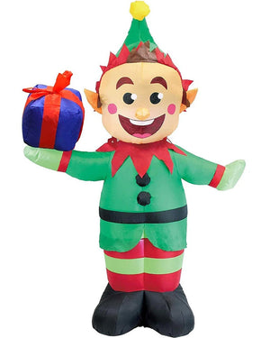 Elf with Present Christmas Lawn Inflatable 1.5m