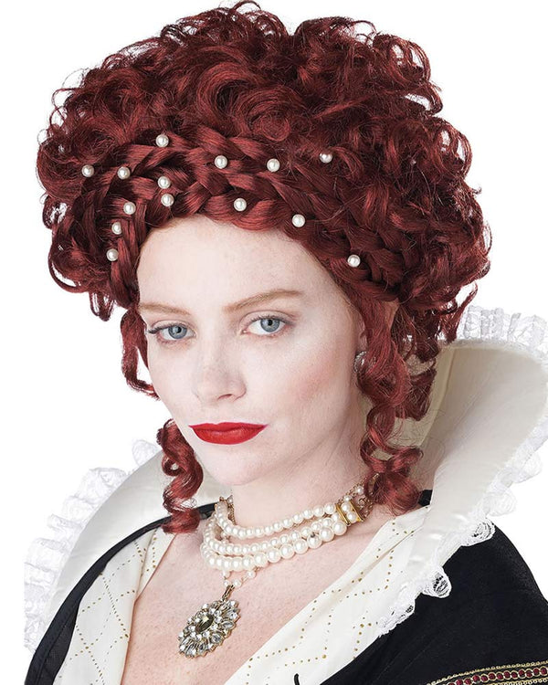 Elizabethan Lady Curly Red Wig