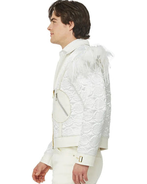 Elton John Feather Jacket Mens Costume