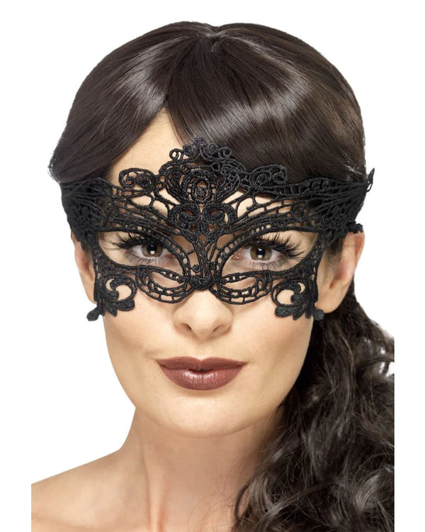 Embroidered Lace Filigree Heart Eyemask