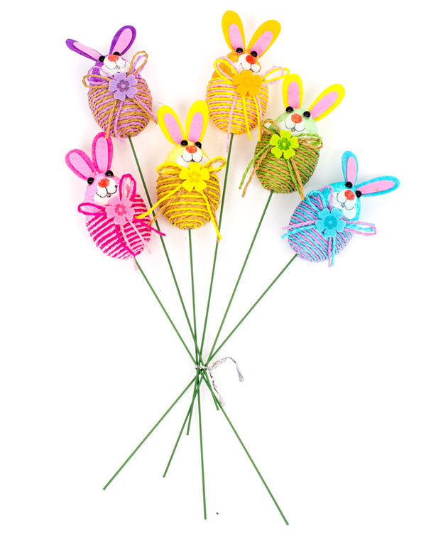 Easter Rabbit on a Stick Pack of 6