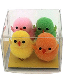 Easter Coloured Chenille Chicks 2.7cm Pack of 4