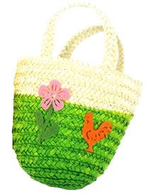Green Woven Motif Easter Bag